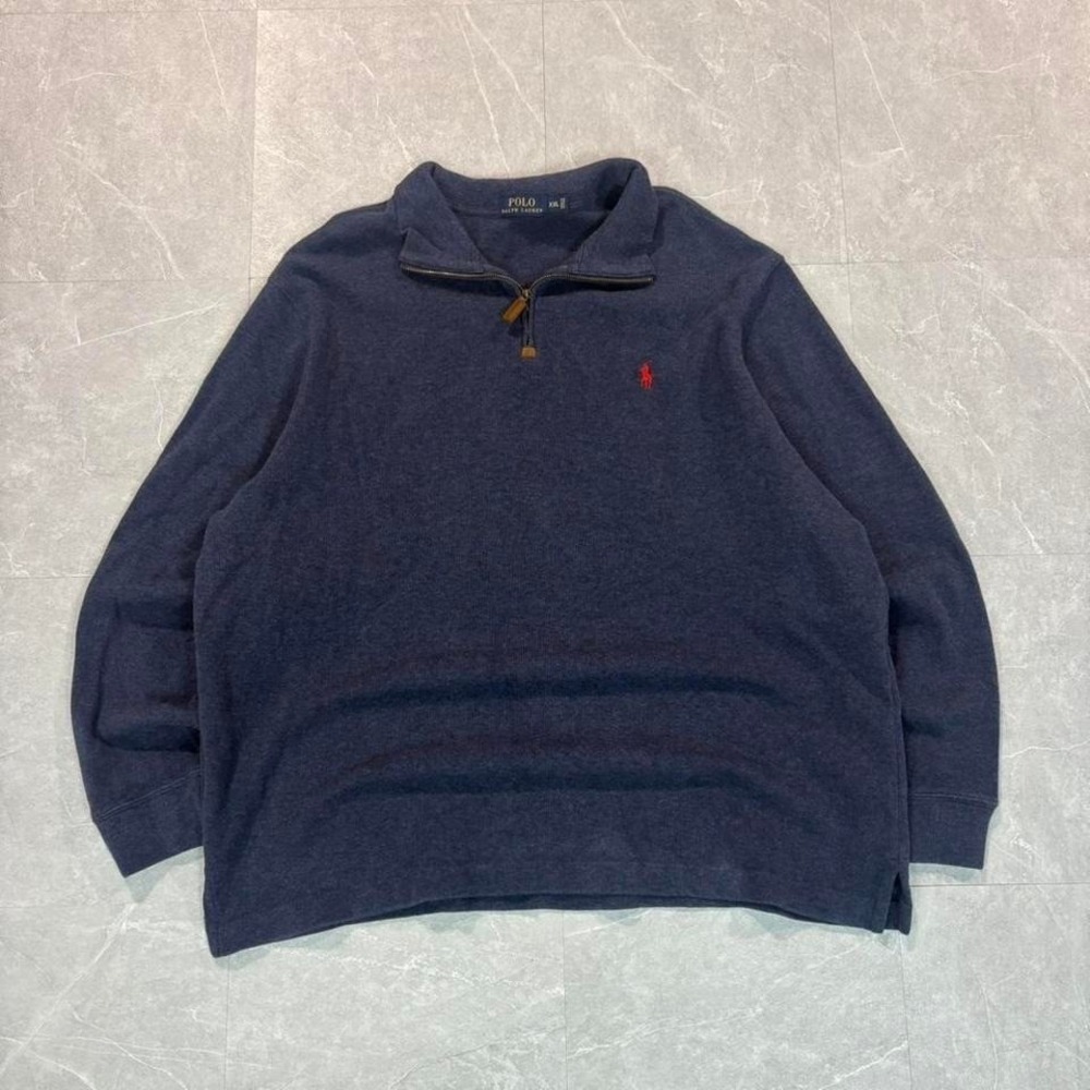 Ralph Lauren navy blue quarter zip sweatshirt Size XXL‎ #preppy #loungewear